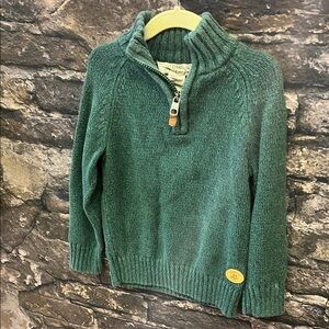 H&M Teal Knit Sweater with Quarter Zip